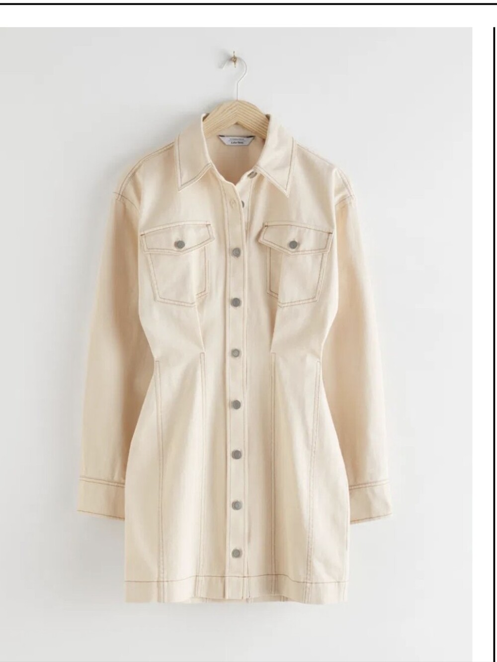 &Other Stories Denim Mini Dress - NWT Sz 6 - Cream
